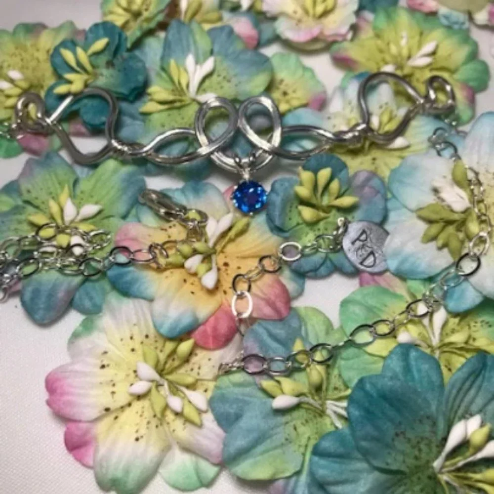 Ice Blue Topaz Sterling Silver Necklace- The Pixie Dust Necklace - Picture 5 of 6